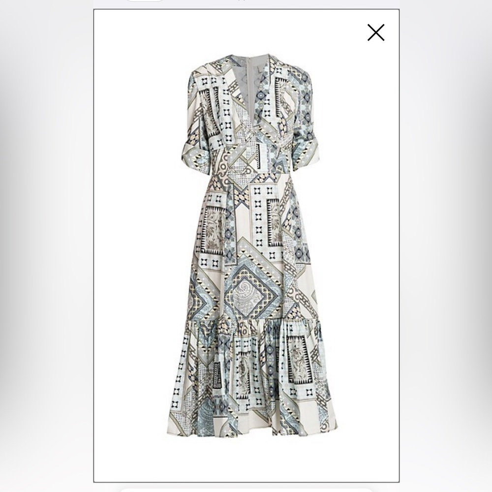 Etro Mediterranean patchwork midi-dress